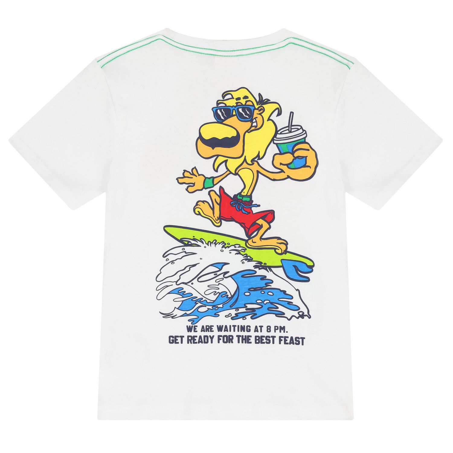 Boys White Palm Tree T-Shirt, 1, hi-res