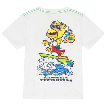 Boys White Palm Tree T-Shirt