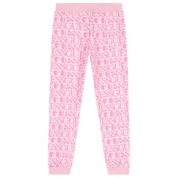 Girls Pink Logo Joggers