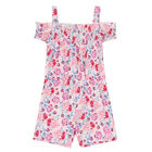 Girls Pink Floral Playsuit, 1, hi-res