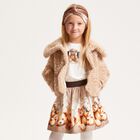 Girls Beige Teddy Bear Skirt, 1, hi-res