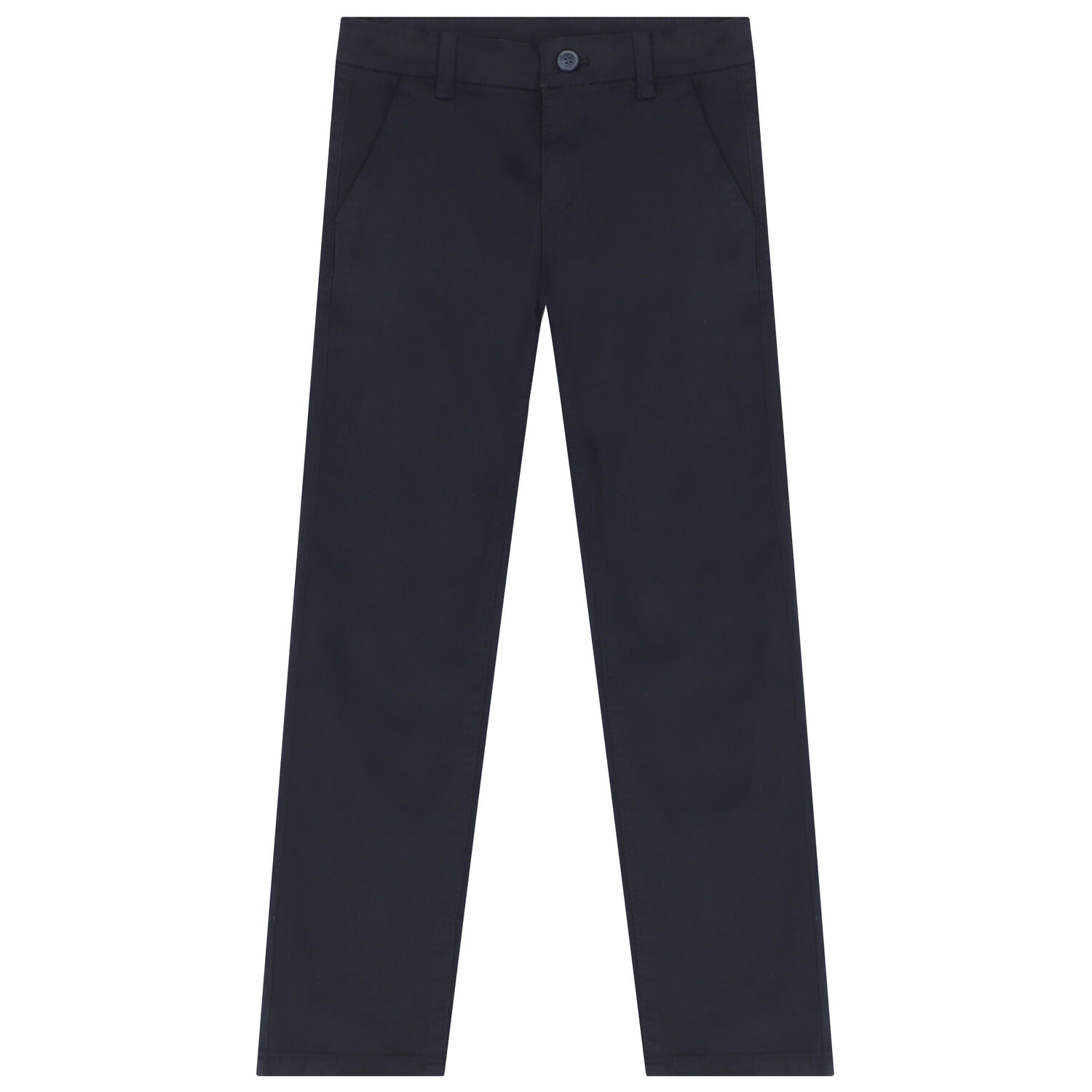 Boys Navy Blue Chino Trousers, 1, hi-res image number null