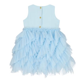 Baby Girls Blue Tulle Ruffles Dress