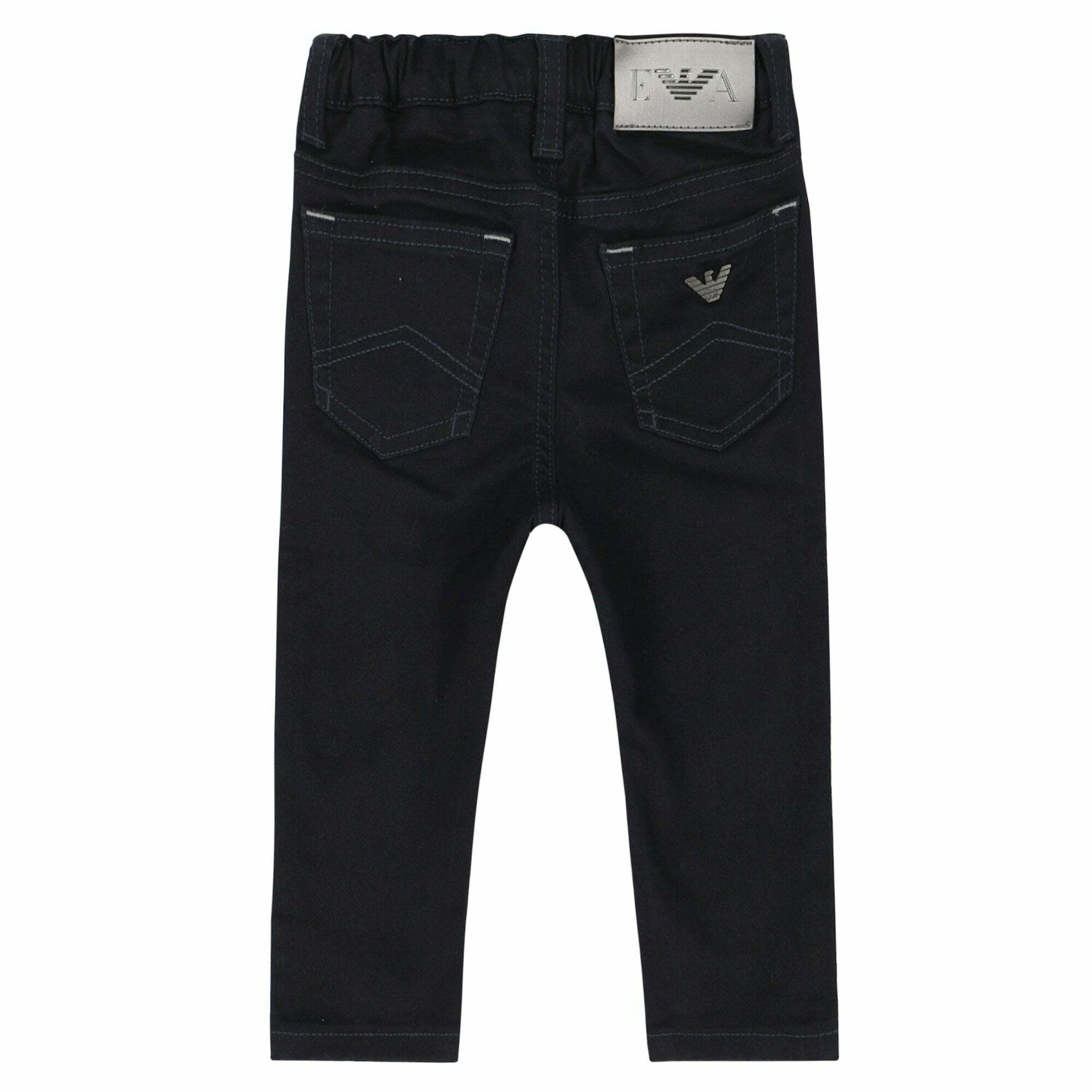 Younger Boys Navy Logo Jeans, 1, hi-res