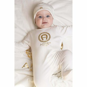 Ivory & Gold Logo Babygrow
