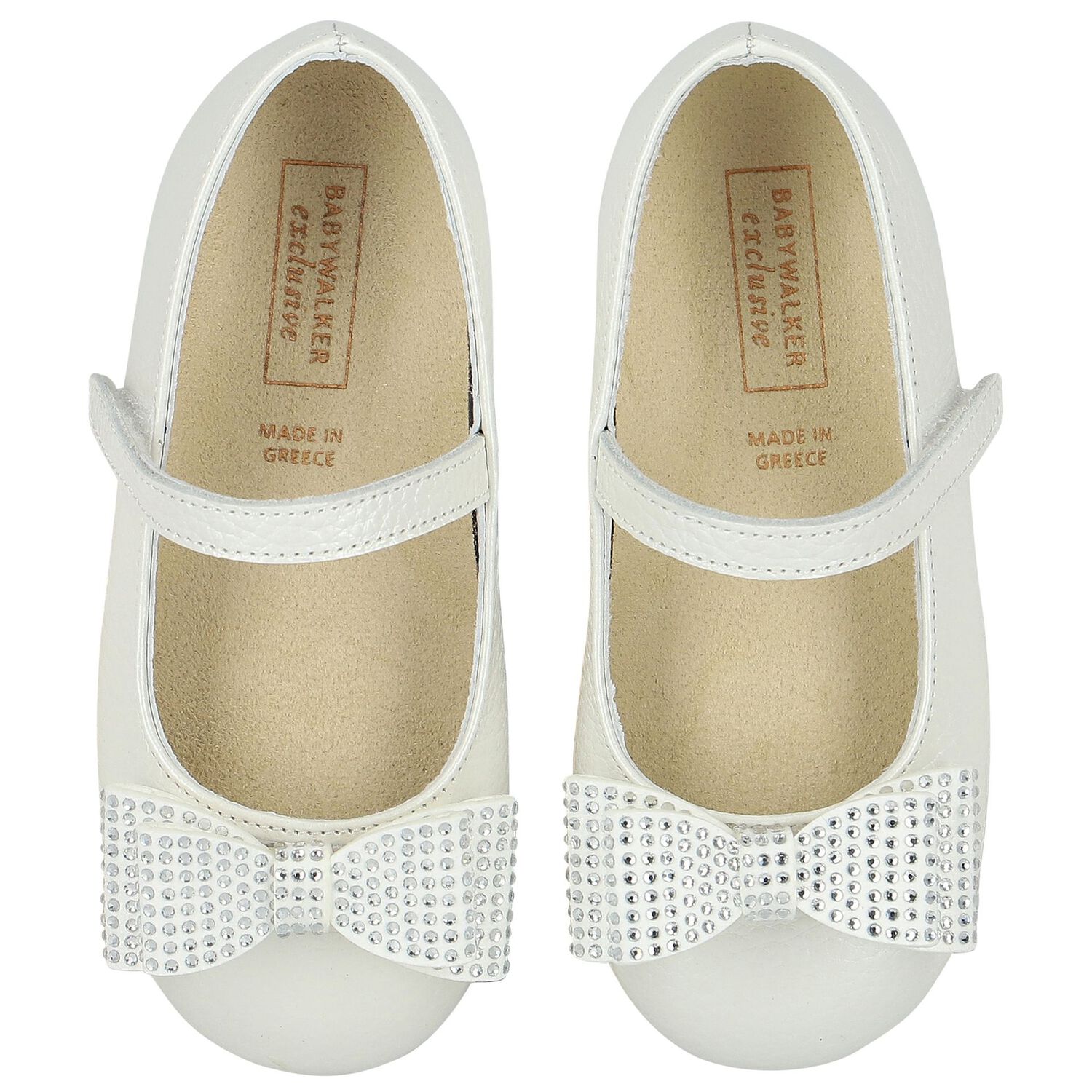 Girls White Embellished Bow Shoes, 2, hi-res