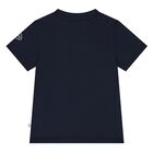 Younger Boys Navy Blue Logo T-Shirt, 1, hi-res