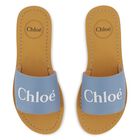 Girls Mini Me Blue & Beige Logo Sliders, 2, hi-res