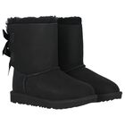 Girls Black Bailey Bow II Suede Boots, 1, hi-res