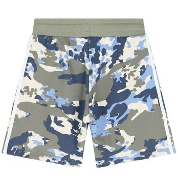 White & Grey Camouflage Shorts