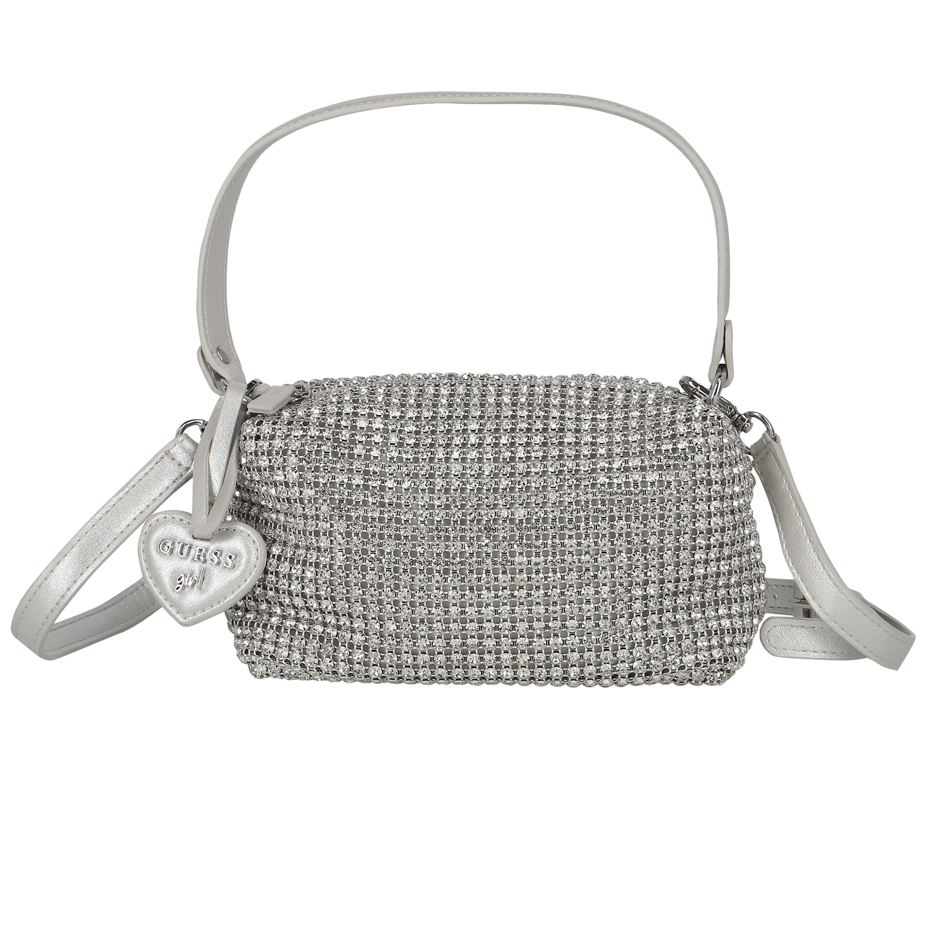 Guess Girls Silver Rhinestone Logo Handbag | Junior Couture