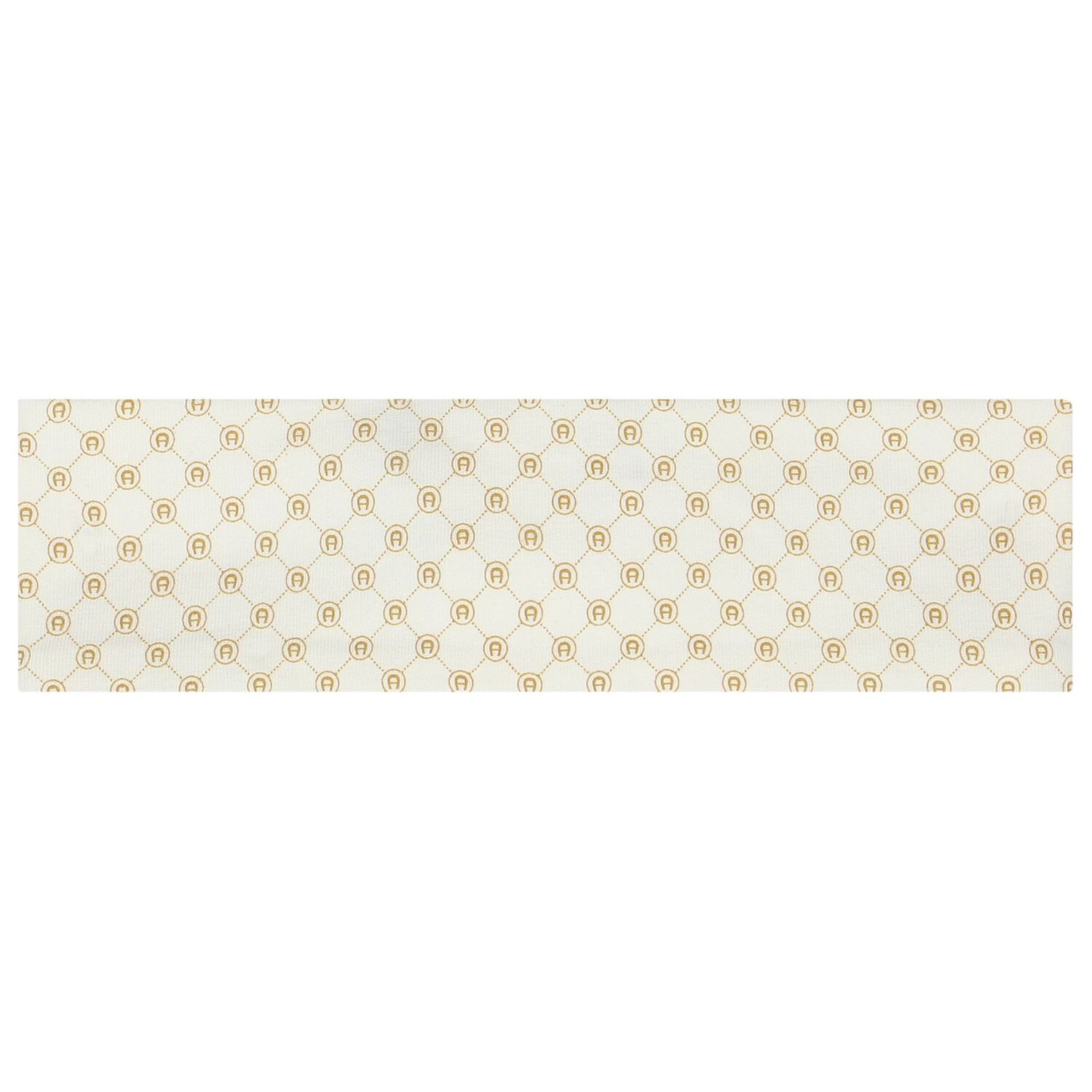 Baby Girls Ivory & Gold Logo Headband, 1, hi-res image number null