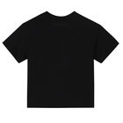 Girls Black Logo T-Shirt, 1, hi-res