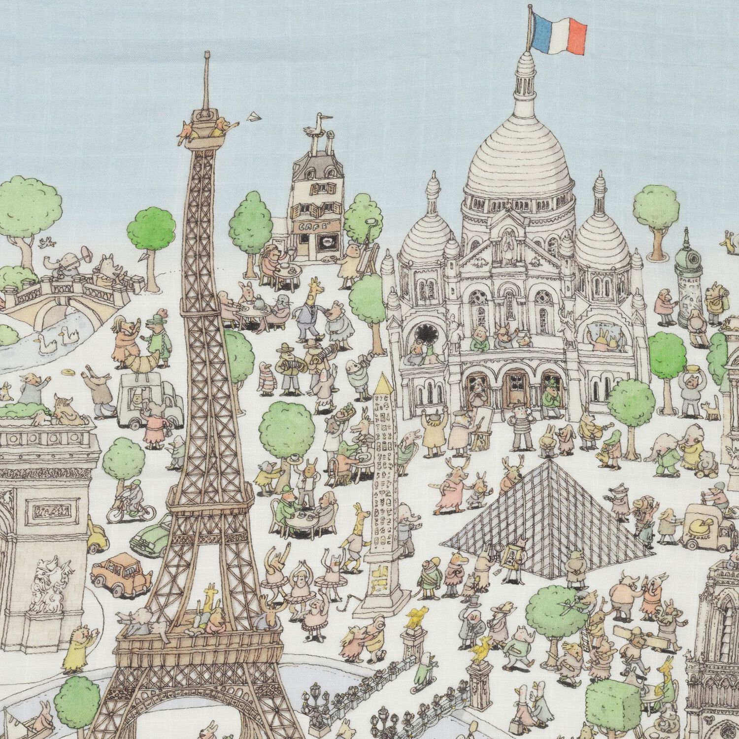 Paris Baby Swaddle Carré Blanket, 1, hi-res image number null