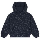 Girls White & Navy Blue Printed Tracksuit ( 3 Piece ), 1, hi-res