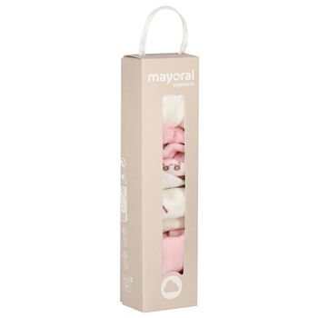 Baby Girls Pink & Ivory Socks ( 4 Pack )