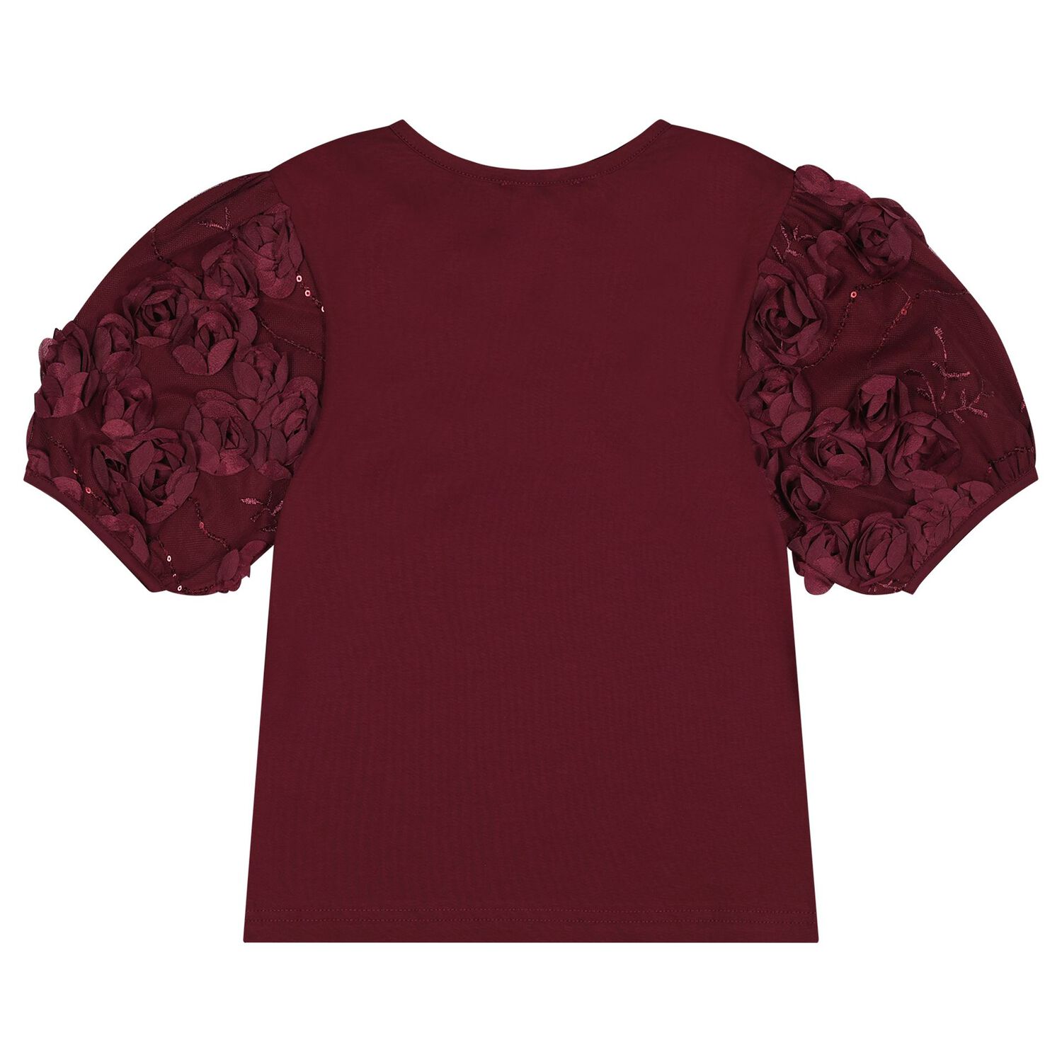 Girls Burgundy Bow Belle T-Shirt, 1, hi-res