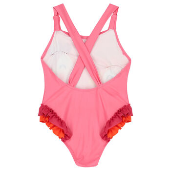 Girls Pink Bird Swimsuit