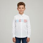 Boys White Logo Shirt, 1, hi-res