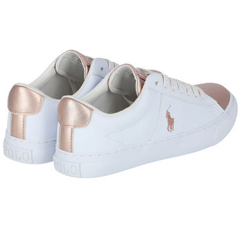 Girls White Logo Trainers