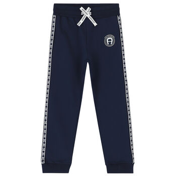 Boys Navy Logo Jogger