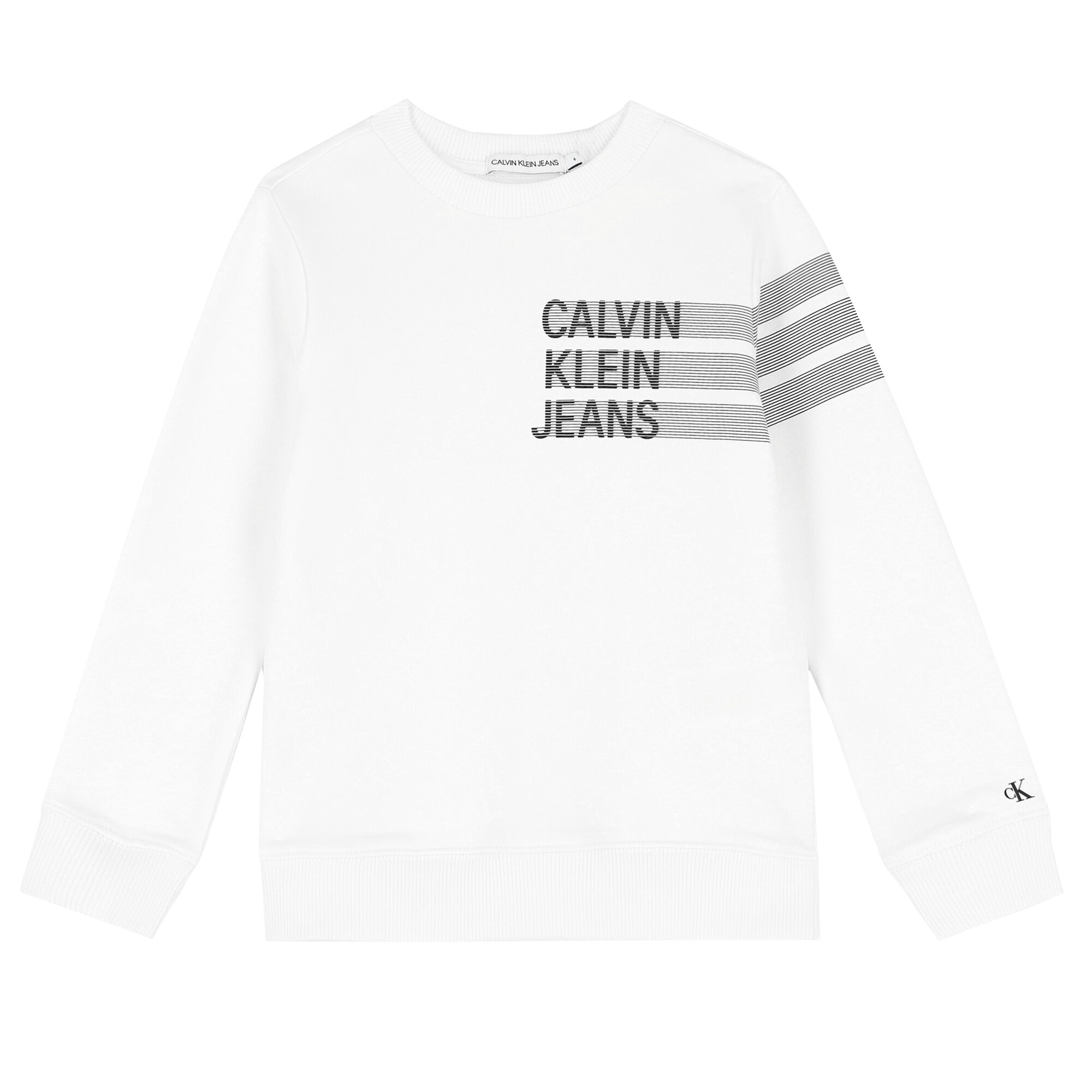 Calvin Klein Boys White Logo Sweatshirt Junior Couture USA