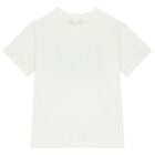 Boys White & Beige Shorts Set, 1, hi-res