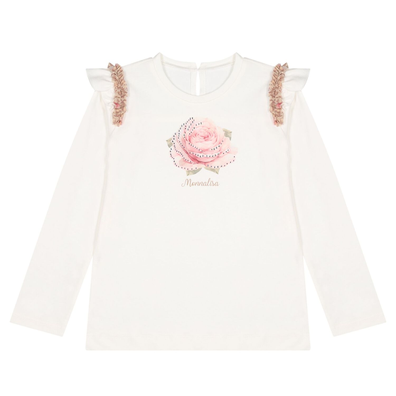 Girls Ivory & Pink Rose Skirt Set, 1, hi-res