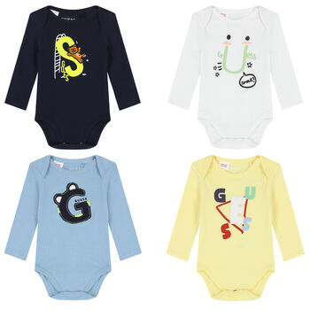 Baby Boys Logo Bodysuits ( 4-Pack )