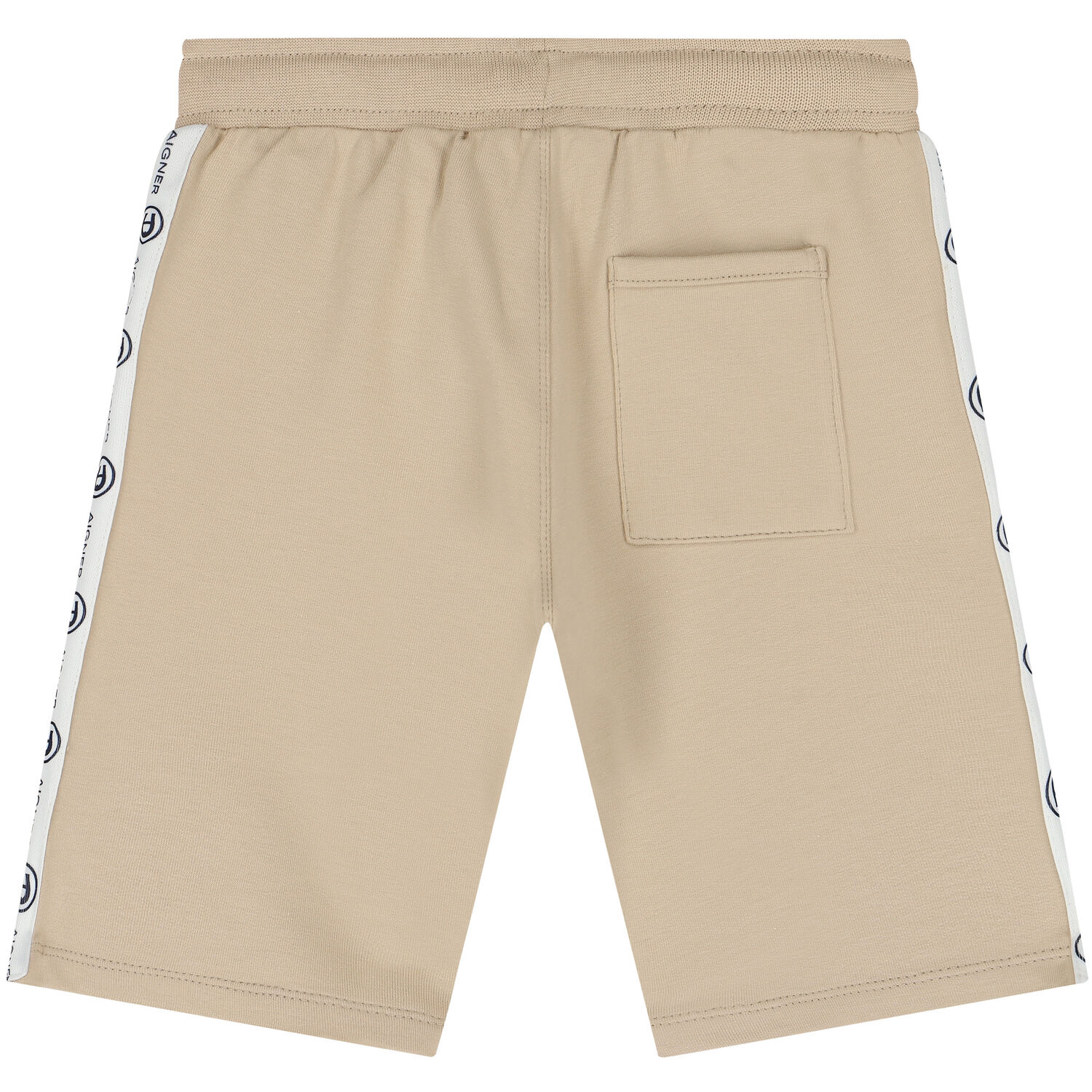 Younger Boys Beige Logo Shorts, 1, hi-res