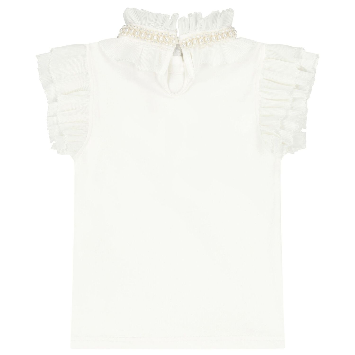 Girls White Ruffled Top, 1, hi-res image number null