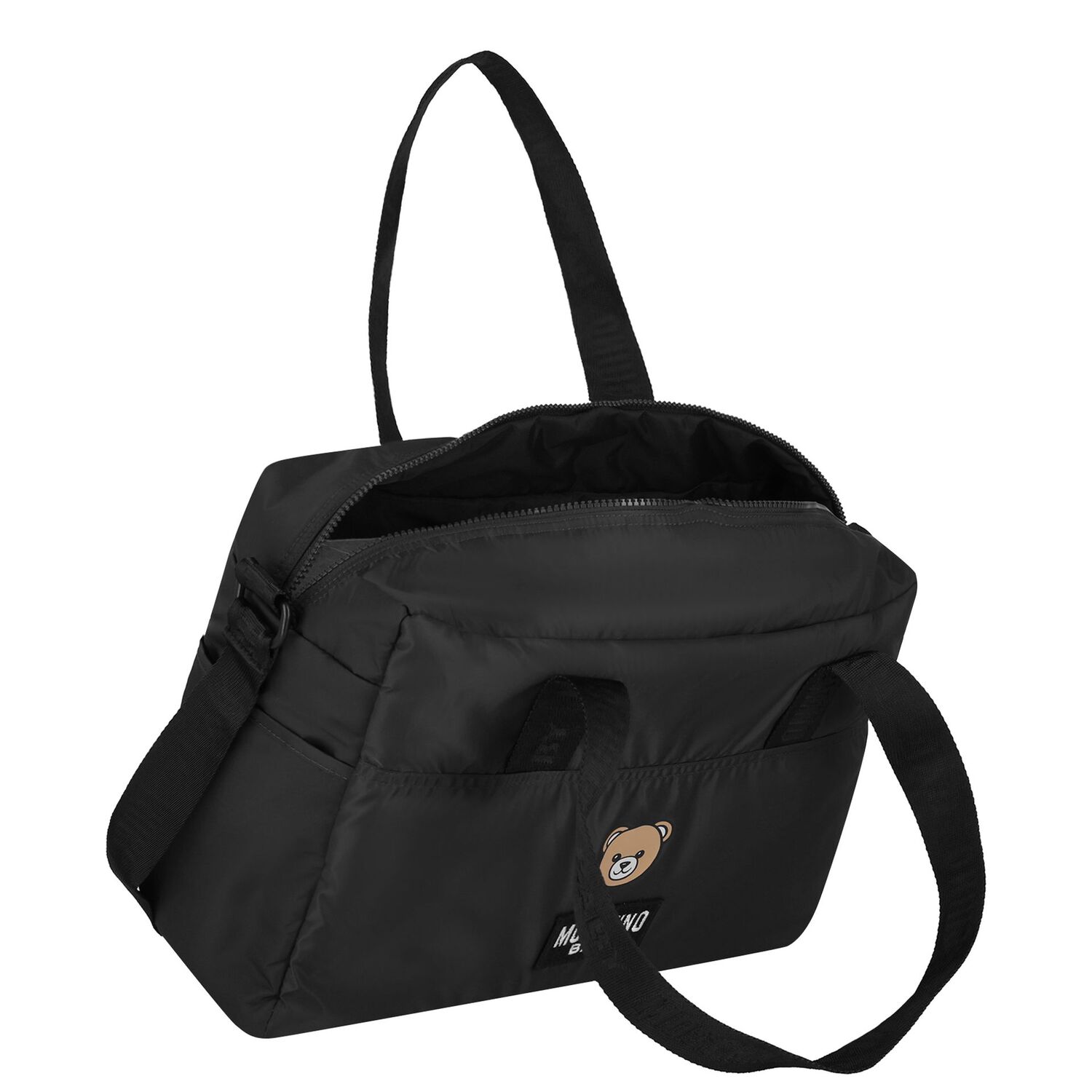 Black Teddy Bear Baby Changing Bag, 3, hi-res
