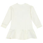 Younger Girls Ivory Teddy Bear Logo Dress, 2, hi-res