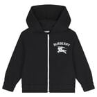 Boys Black EKD Logo Hooded Zip Up Top, 1, hi-res