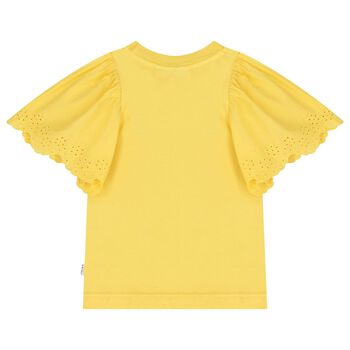 Girls Yellow Broderie Anglaise Top