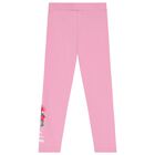 Girls Pink Trolls Logo Leggings, 1, hi-res
