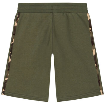 Khaki Green Logo Shorts
