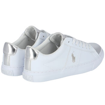 Girls White Logo Trainers