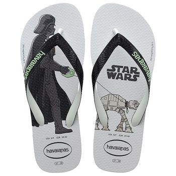 Havaianas Boys White Star Wars Flip Flops, 1 Boys White Star Wars Flip Flops