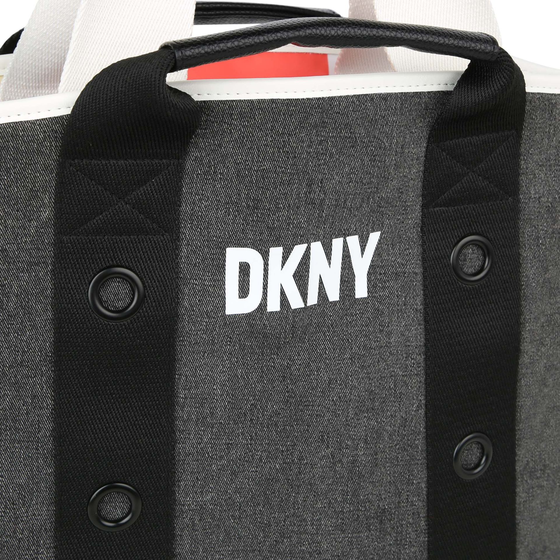 DKNY Girls Blue Black Logo Reversible Tote Bag Junior Couture