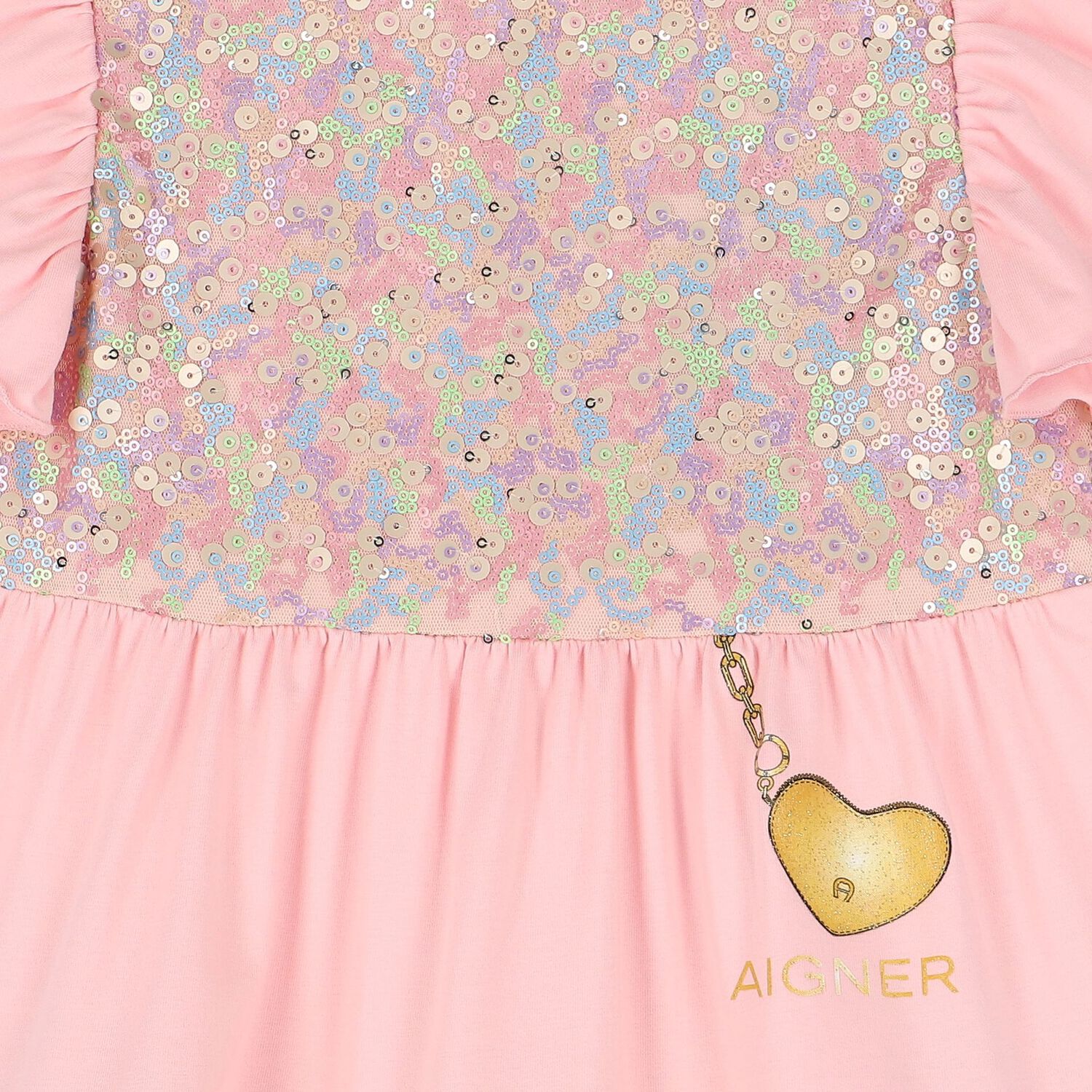 Girls Pink & Green Embellished Dress, 1, hi-res image number null