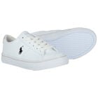 Boys White Logo Trainers, 1, hi-res