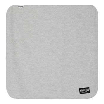 Grey Teddy Bear Logo Baby Blanket