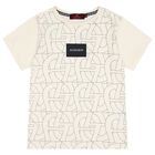 Boys Beige Logo T-Shirt, 3, hi-res