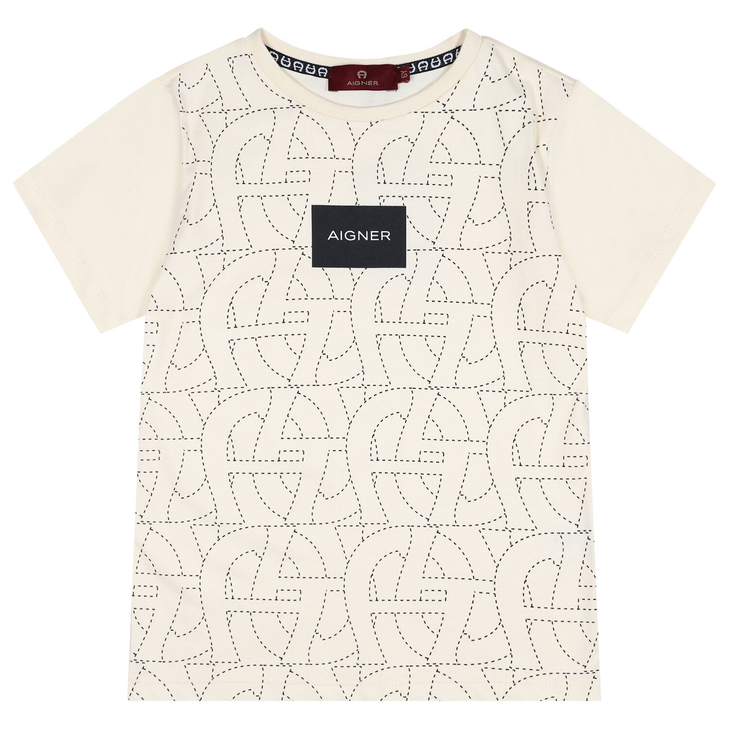Boys Beige Logo T-Shirt, 3, hi-res