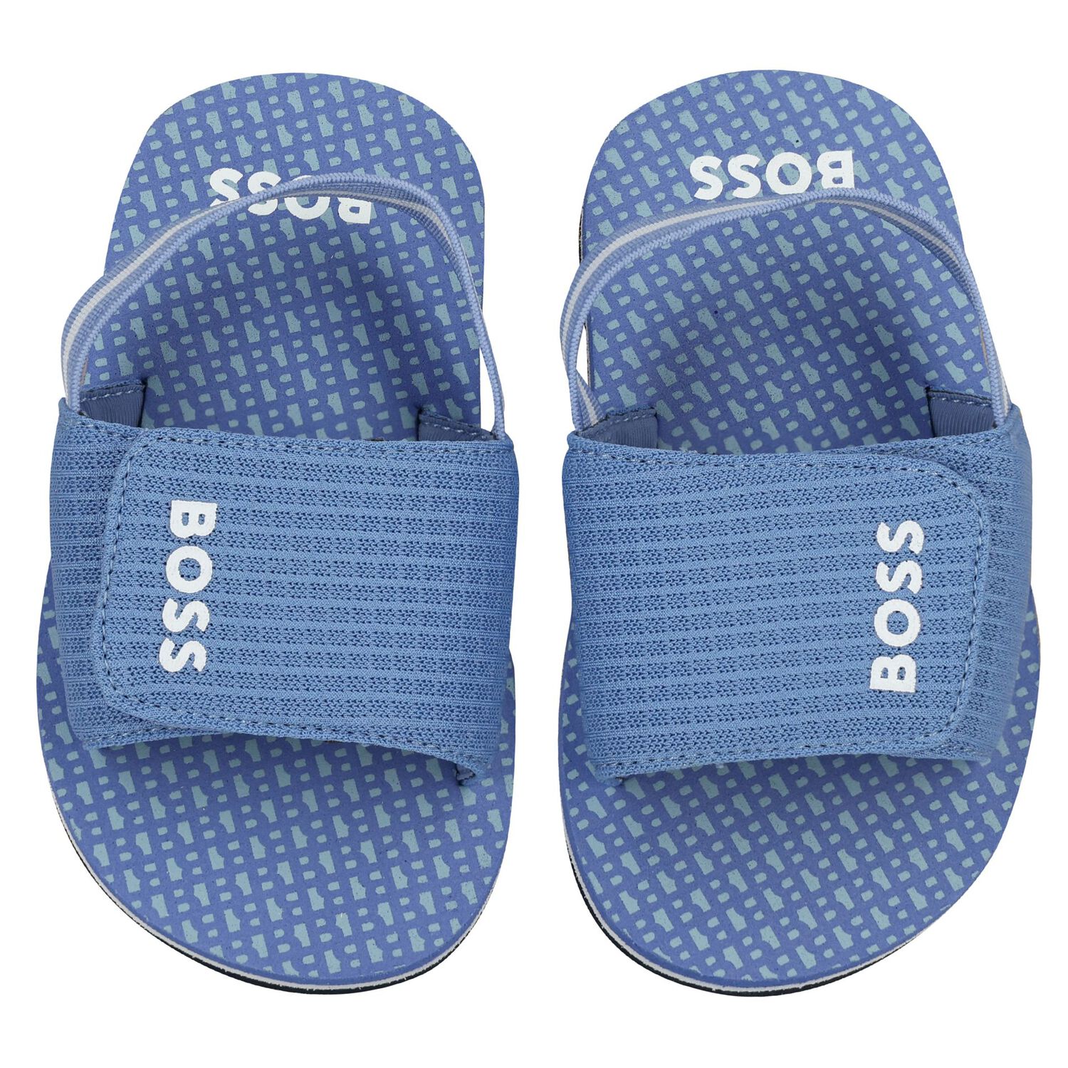 Boys Blue Logo Sandals, 2, hi-res