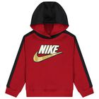 Boys Red & Black Logo Hooded Top, 1, hi-res
