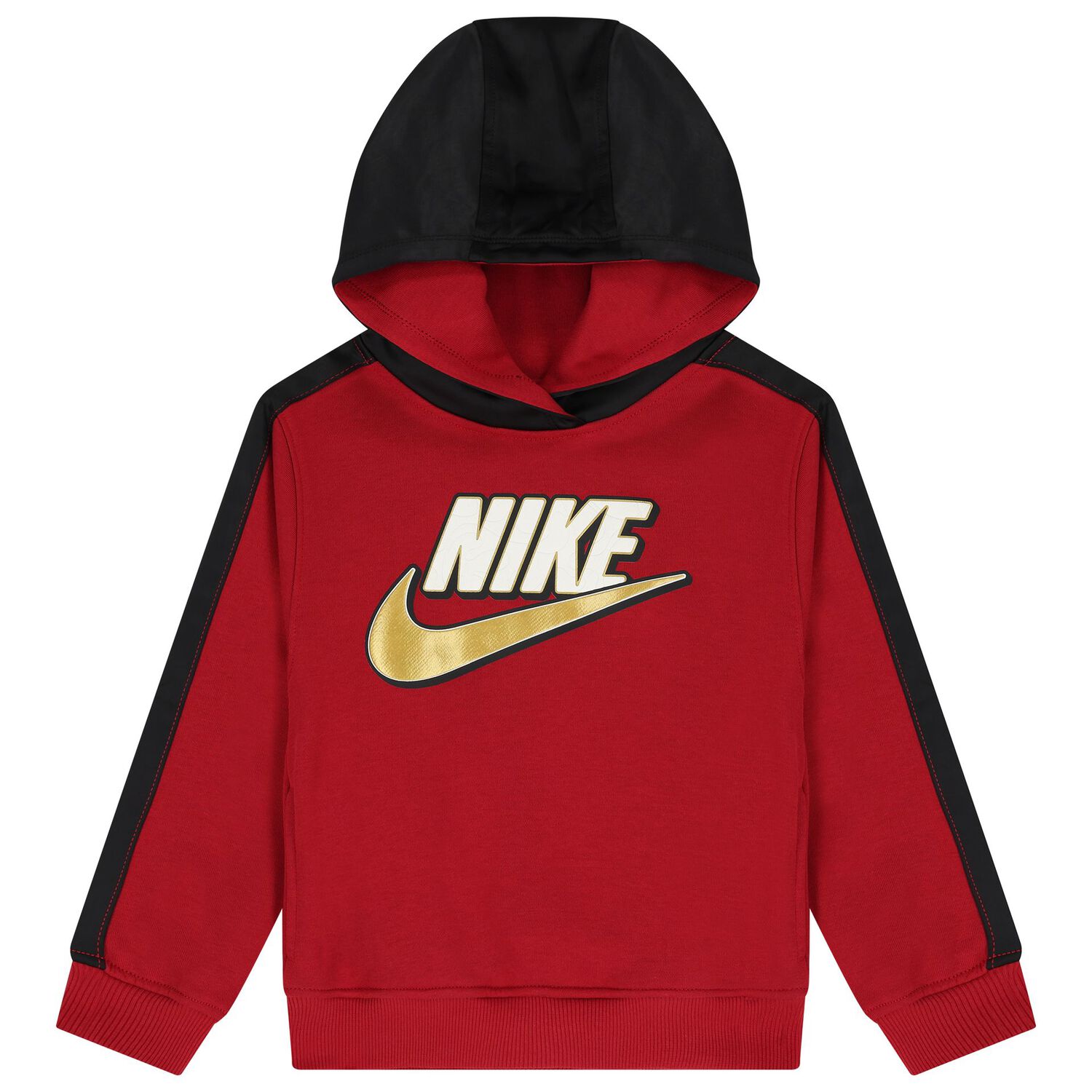 Boys Red & Black Logo Hooded Top, 1, hi-res
