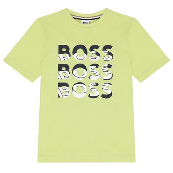 BOSS Boys Green Logo T-Shirt, 6 Boys Green Logo T-Shirt