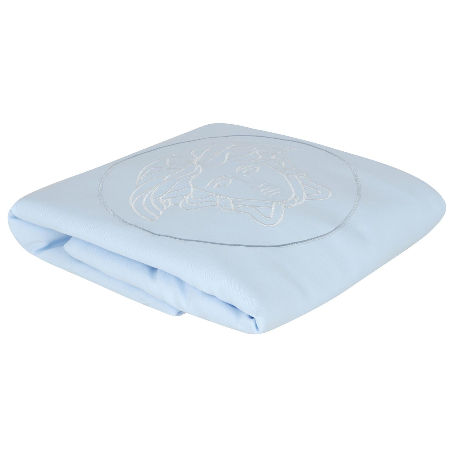 Baby Boys Blue & White Medussa Logo Blanket, 2, hi-res image number null